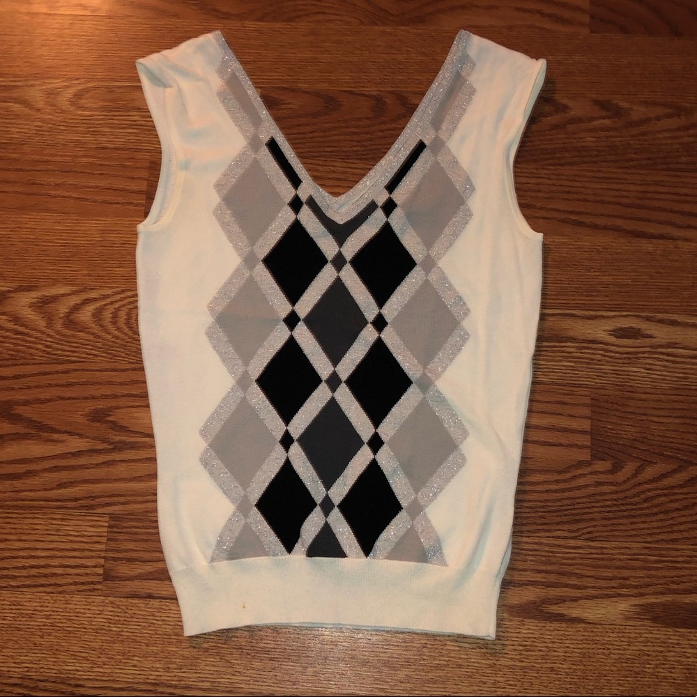 The Limited glitter Argyle top size XS